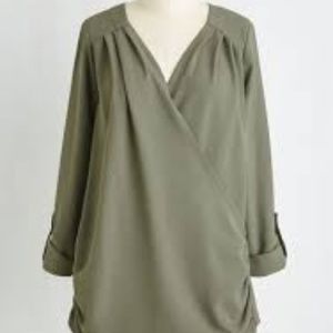 Modcloth Elegant Ephipany Blouse in Oregano